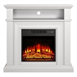 36-Inch Electric Fireplace with Mantel & Wood Finish -White