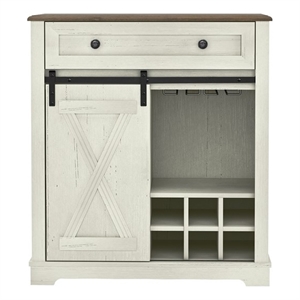 liviland chic wine cabinet with glass holder & wine rack - light moss green