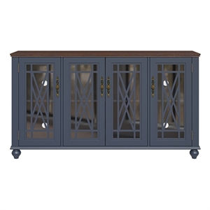 LIVILAND 63&quot Vintage Style Wood Kitchen Accent Buffet Sideboard Cabinet - Navy