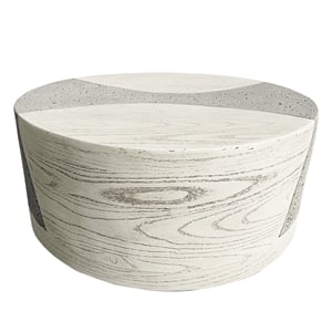 LIVILAND 28&quot Round Indoor/Outdoor Coffee Table - Ivory Oak Travertine