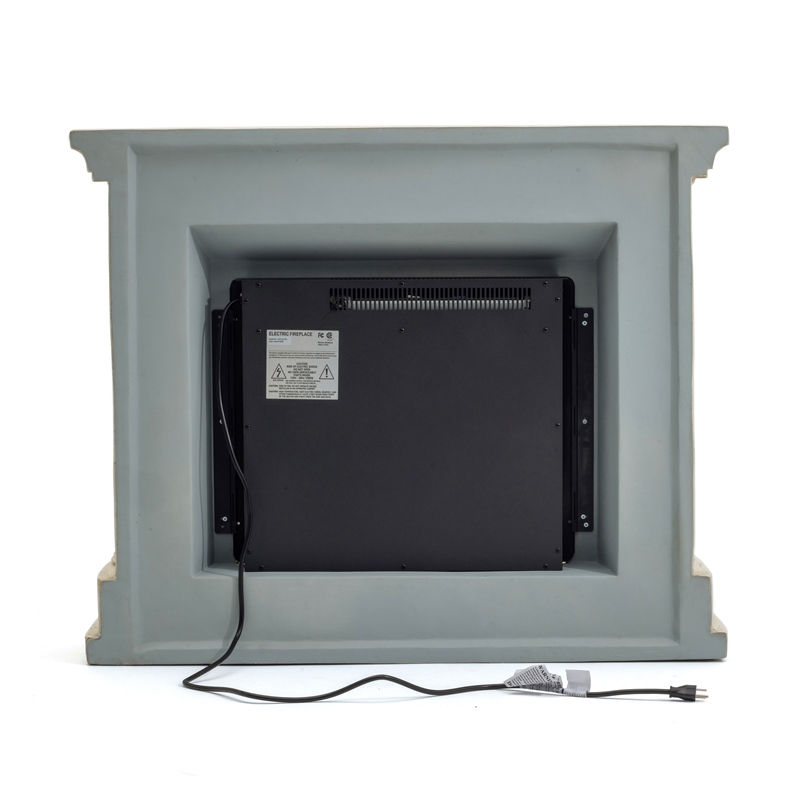 LIVILIAND 44.5 in. Freestanding Electric Fireplace - Sahara Travertine