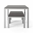 Flats & Castles Luca 3-Piece Modern Aluminum Outdoor Bistro Set in Silver