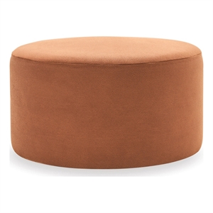 enza home dorian contemporary wood & fabric ottoman in cherry brown