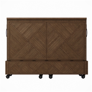 roomandloft ambrosia queen solid wood mobile murphy bed with mattress