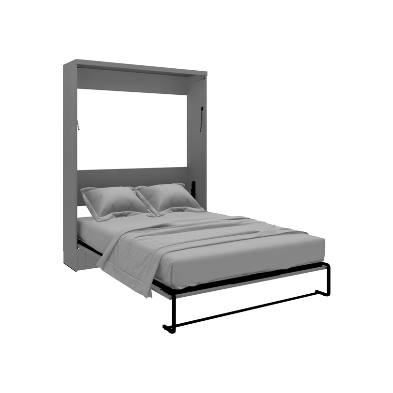RoomAndLoft Queen Size Murphy Wall Bed in Gray Solid Wood Easy