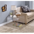 Fox Hill Trading Pure Decor Lucite and Acrylic Single End Table in Clear