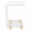 Fox Hill Trading Pure Decor C Shape Lucite and Acrylic Accent Table in Clear