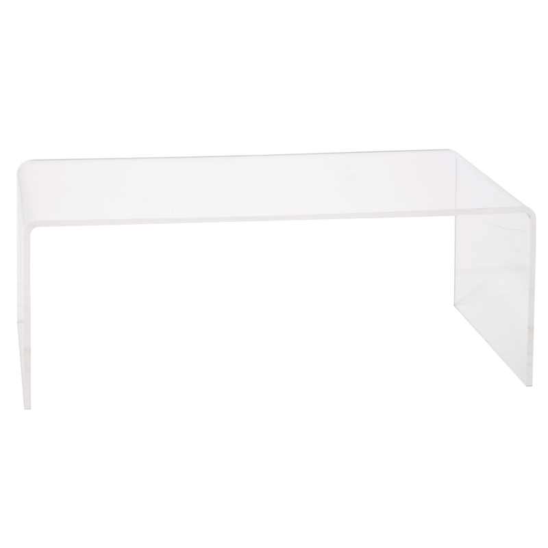 Fox Hill Trading Pure Decor Lucite and Acrylic Tall Coffee Table in Clear