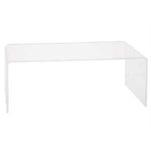 Fox Hill Trading Pure Decor Lucite and Acrylic Tall Coffee Table in Clear