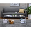 Fox Hill Trading Pure Decor Lucite and Acrylic Tall Coffee Table in Clear