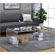 Fox Hill Trading Pure Decor Lucite and Acrylic Tall Coffee Table in Clear