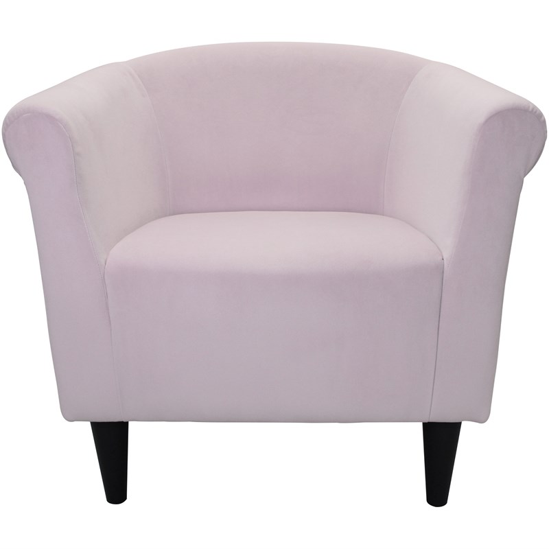 Fox Hill Trading Marlee Traditional Fabric Club Chair in Light Pink
