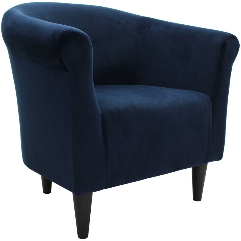 Fox Hill Trading Marlee Traditional Fabric Club Chair in Navy Blue