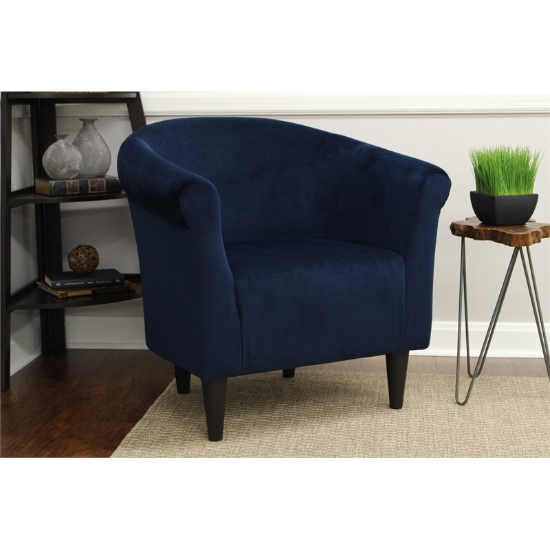 Fox Hill Trading Marlee Traditional Fabric Club Chair in Navy Blue