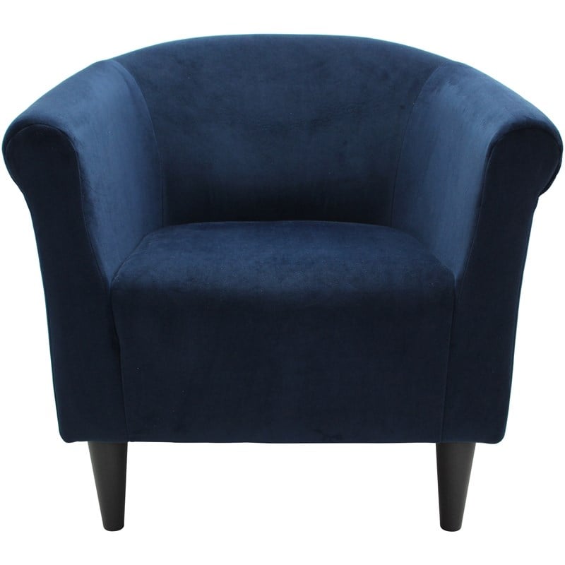 Fox Hill Trading Marlee Traditional Fabric Club Chair in Navy Blue