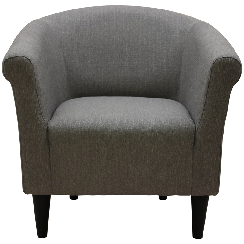 Fox Hill Trading Marlee Traditional Fabric Club Chair in Taupe Brown