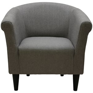 Fox Hill Trading Marlee Traditional Fabric Club Chair in Taupe Brown