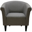Fox Hill Trading Marlee Traditional Fabric Club Chair in Taupe Brown