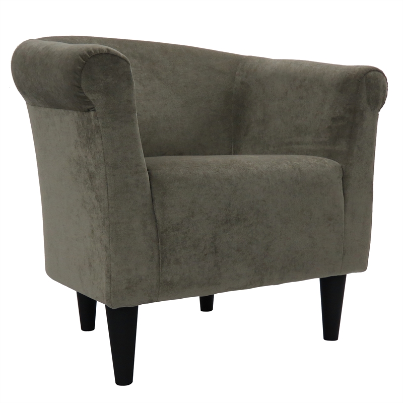 Fox Hill Trading Marlee Traditional Fabric Club Chair in Medium Gray