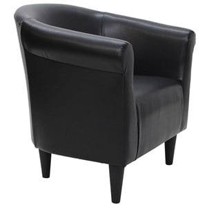 Fox Hill Trading Marlee Traditional Faux Leather Club Chair in Black