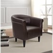 Fox Hill Trading Marlee Traditional Faux Leather Club Chair in Brown