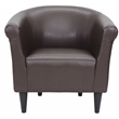 Fox Hill Trading Marlee Traditional Faux Leather Club Chair in Brown