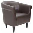 Fox Hill Trading Marlee Traditional Faux Leather Club Chair in Brown