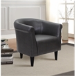 Fox Hill Trading Marlee Traditional Faux Leather Club Chair in Slate Gray