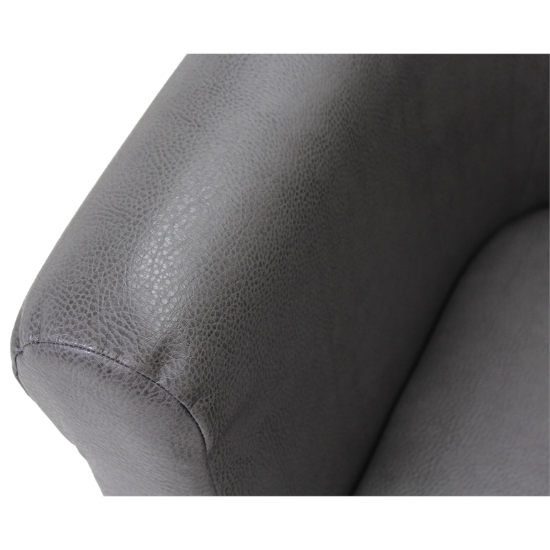 Fox Hill Trading Marlee Traditional Faux Leather Club Chair in Slate Gray