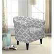 Fox Hill Trading Marlee Traditional Fabric & EPS Club Chair in Gray/White