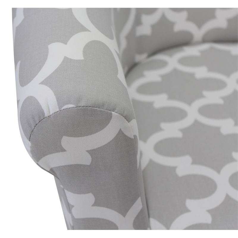 Fox Hill Trading Marlee Traditional Fabric & EPS Club Chair in Gray/White