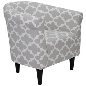 Fox Hill Trading Marlee Traditional Fabric & EPS Club Chair in Gray/White