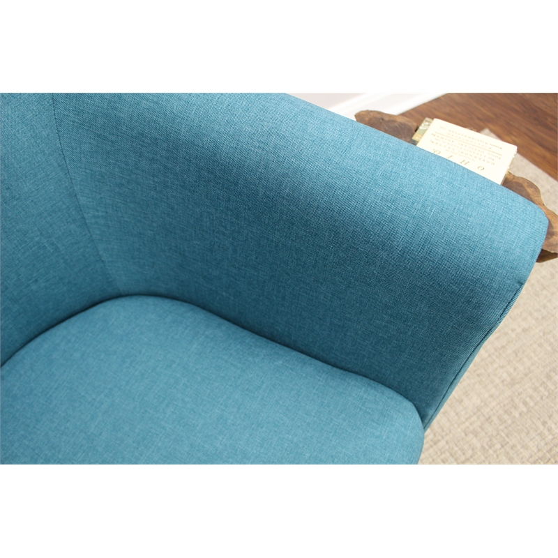 Fox Hill Trading Marlee Traditional Fabric & EPS Club Chair in Teal Blue