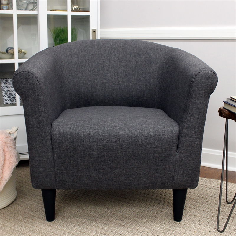Fox Hill Trading Marlee Traditional Fabric & EPS Club Chair in Dark Gray