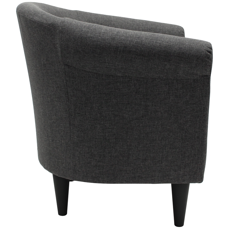 Fox Hill Trading Marlee Traditional Fabric & EPS Club Chair in Dark Gray
