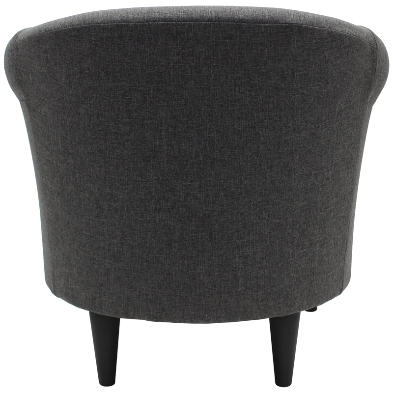 Fox Hill Trading Marlee Traditional Fabric & EPS Club Chair in Dark Gray