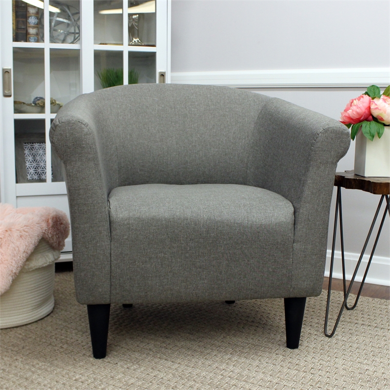 Fox Hill Trading Marlee Traditional Fabric & EPS Club Chair in Gray