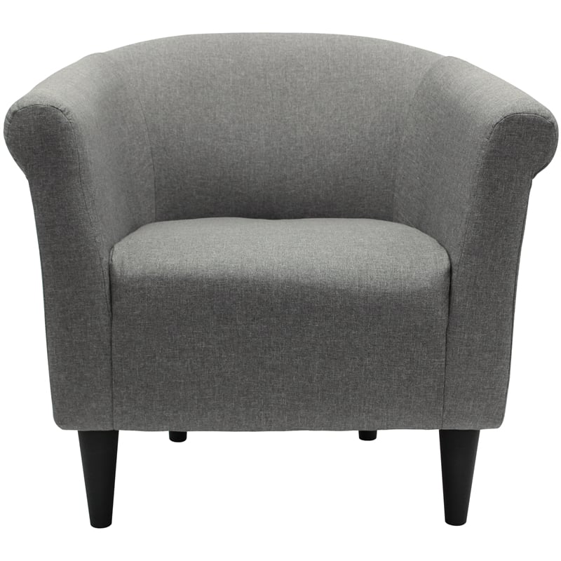 Fox Hill Trading Marlee Traditional Fabric & EPS Club Chair in Gray
