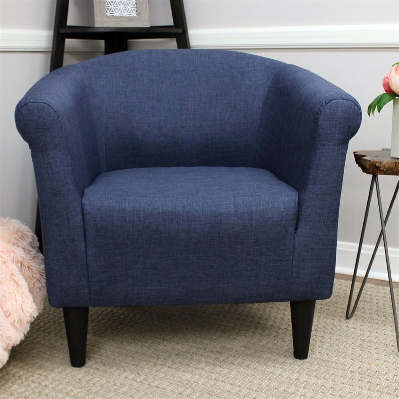 Fox Hill Trading Marlee Traditional Fabric & EPS Club Chair in Blue