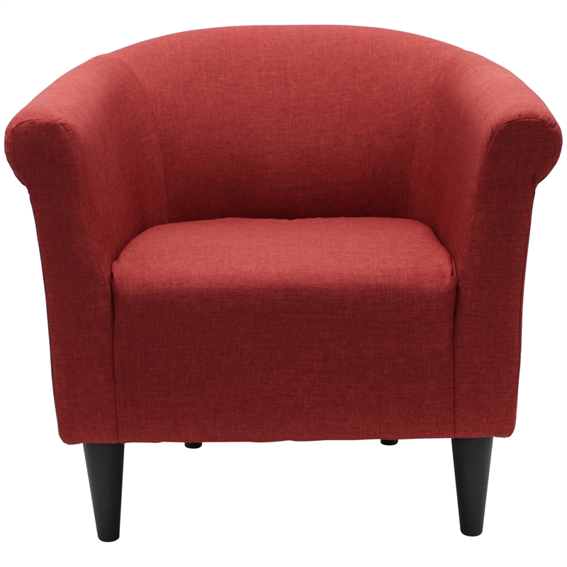 Fox Hill Trading Marlee Traditional Fabric & EPS Club Chair in Red