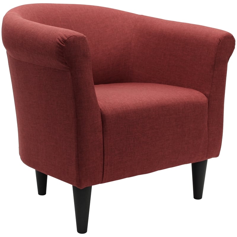 Fox Hill Trading Marlee Traditional Fabric & EPS Club Chair in Red