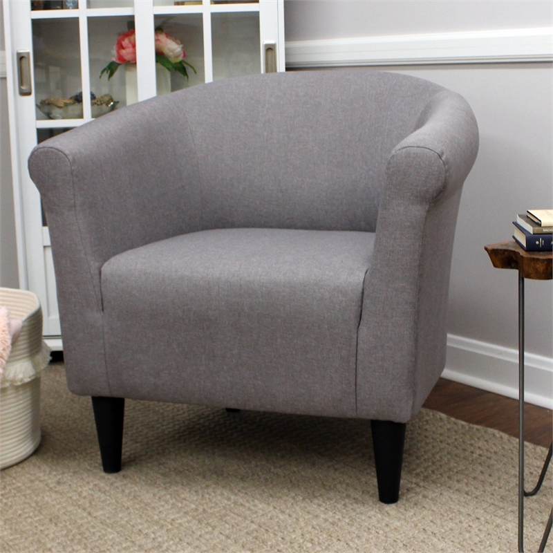 Fox Hill Trading Marlee Traditional Fabric & EPS Club Chair in Steel Gray