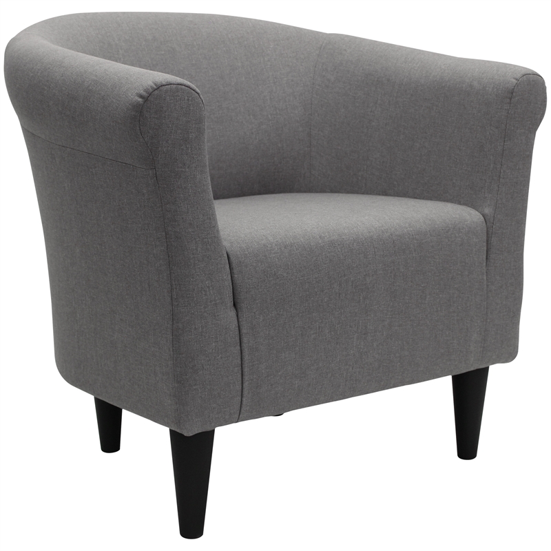 Fox Hill Trading Marlee Traditional Fabric & EPS Club Chair in Steel Gray
