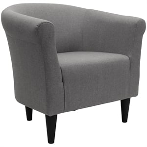 Fox Hill Trading Marlee Traditional Fabric & EPS Club Chair in Steel Gray