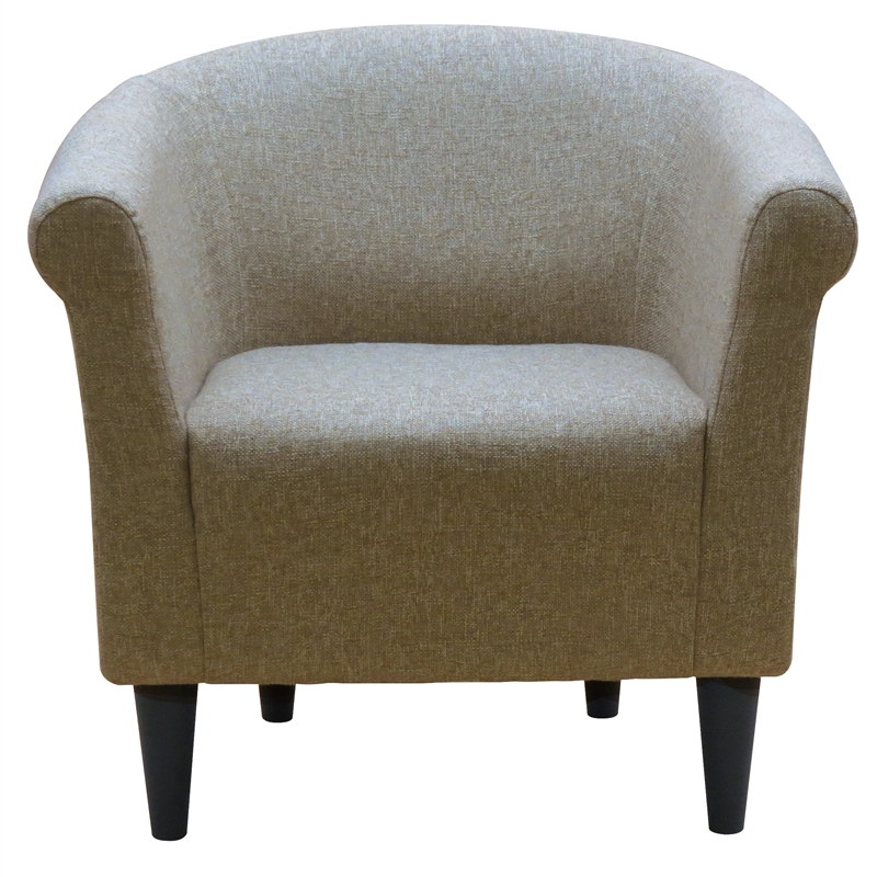Fox Hill Trading Marlee Traditional Fabric & EPS Club Chair in Light Brown