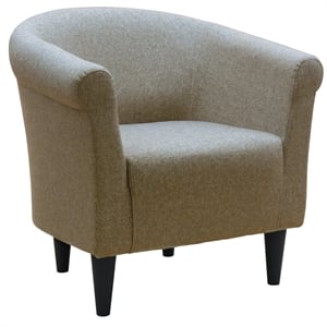 Fox Hill Trading Marlee Traditional Fabric & EPS Club Chair in Light Brown