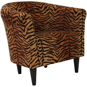 Fox Hill Trading Marlee Traditional Fabric & EPS Club Chair in Brown