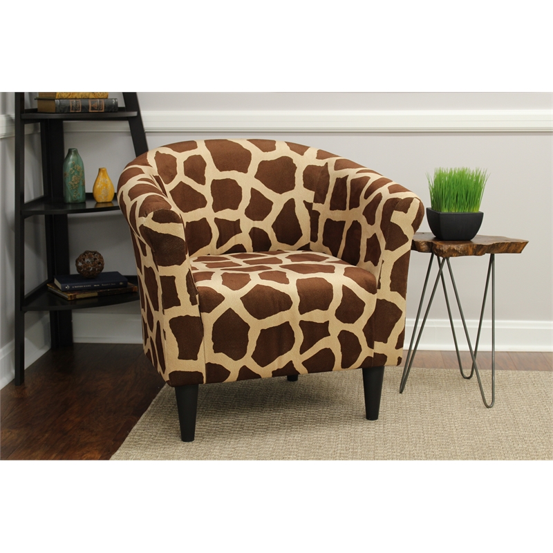 Fox Hill Trading Marlee Traditional Fabric & EPS Club Chair in Brown