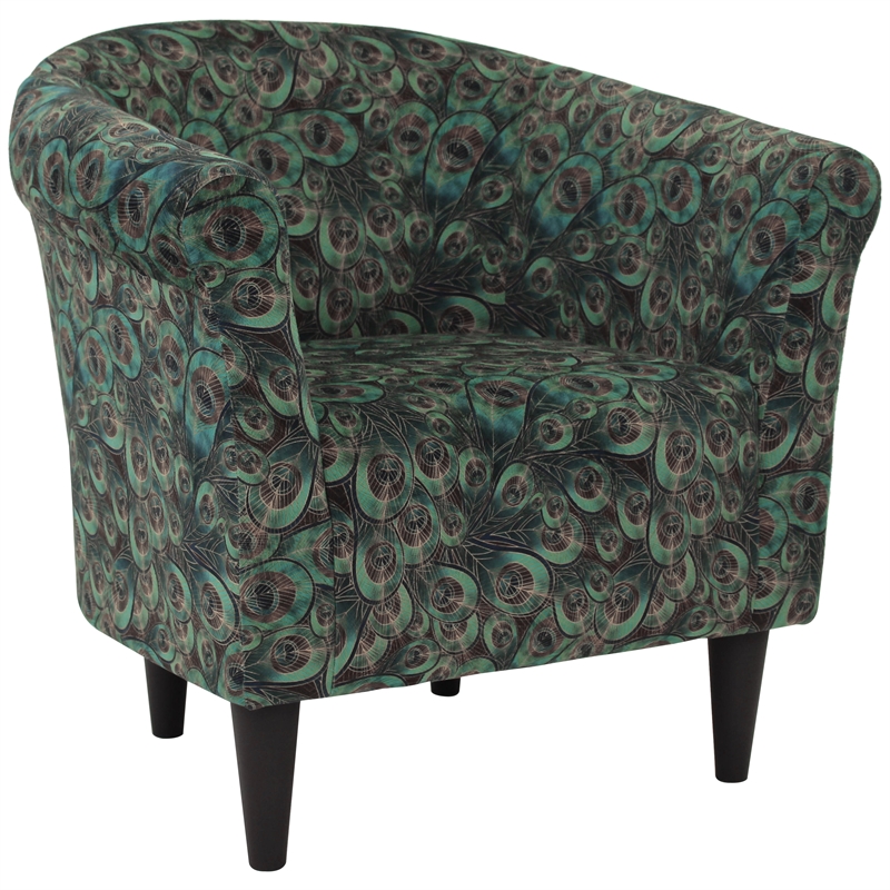 Fox Hill Trading Marlee Traditional Fabric & EPS Club Chair in Blue