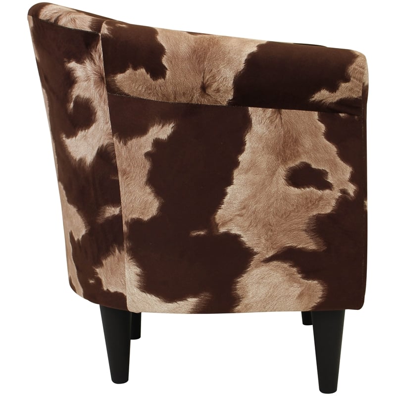 Fox Hill Trading Marlee Traditional Fabric Club Chair in Brown